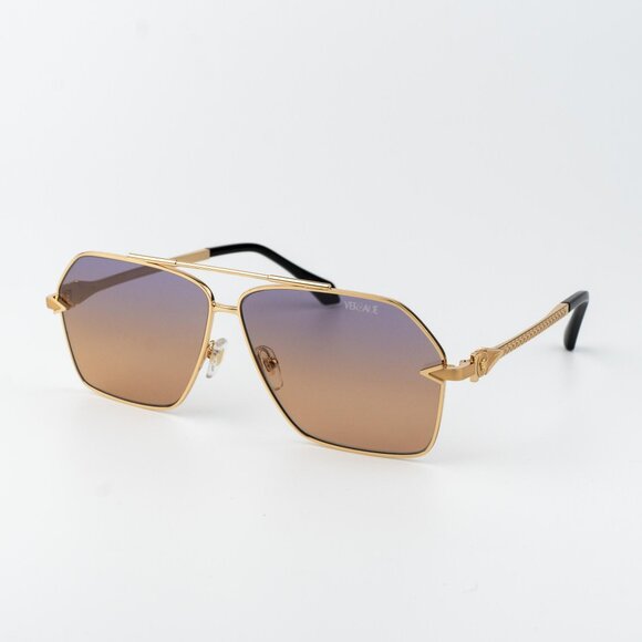 Versace Women Sunglasses Gold Gradient Violet Aviator VE2284 1002EL AUTHENTIC - Picture 1 of 13